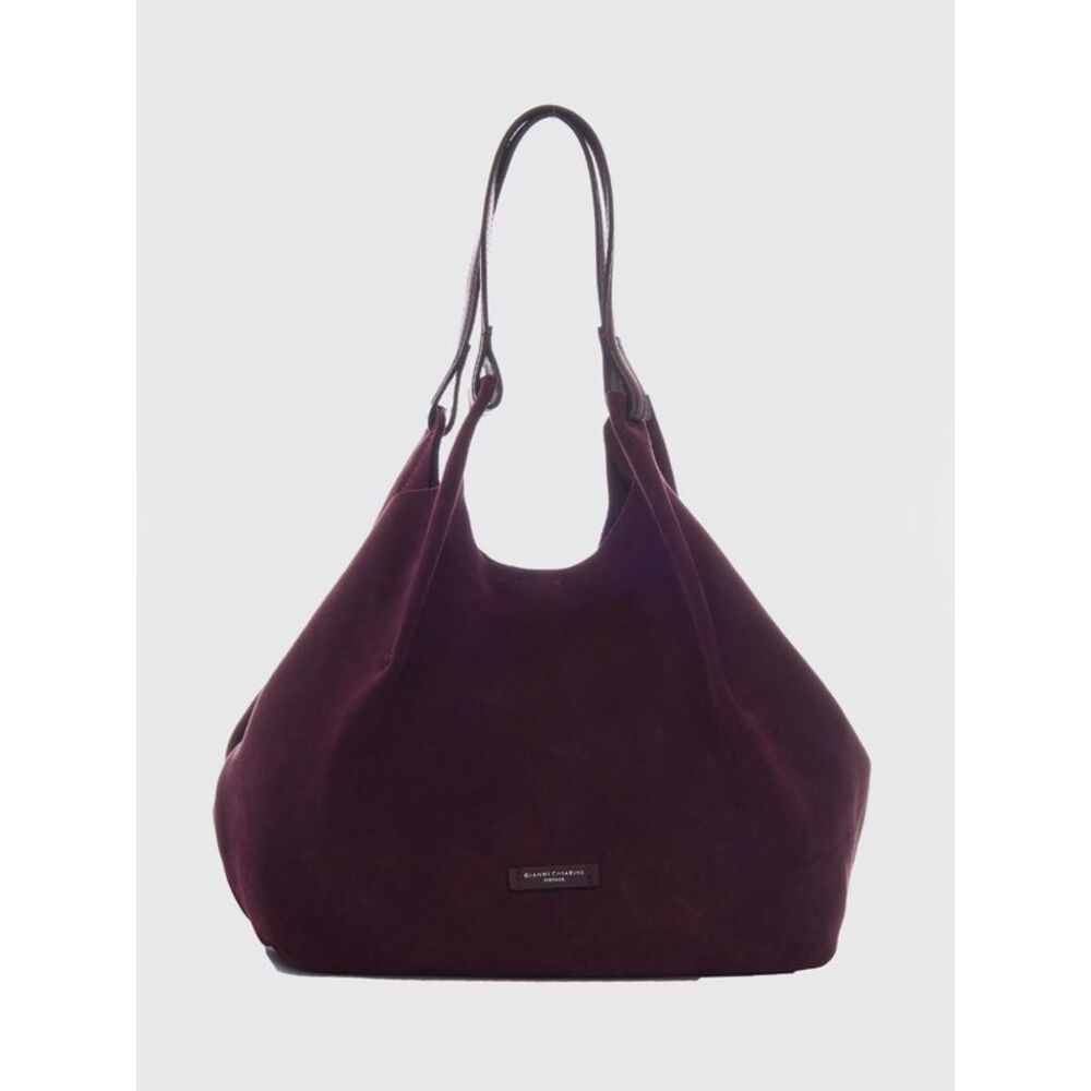 Gianni Chiarini Suede Calfskin Leather Shoulder Bag With Double Handle